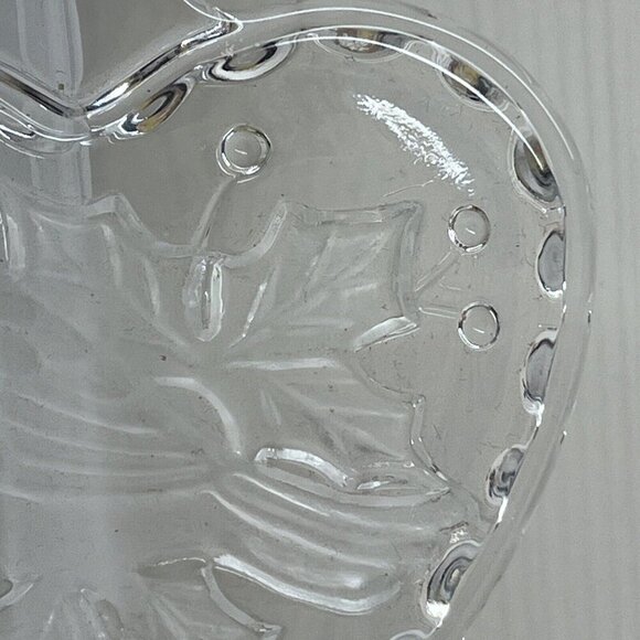 Vintage Mikasa Clear Glass Cardinal Bird Heart Christmas Valentines Ornament - Picture 9 of 12